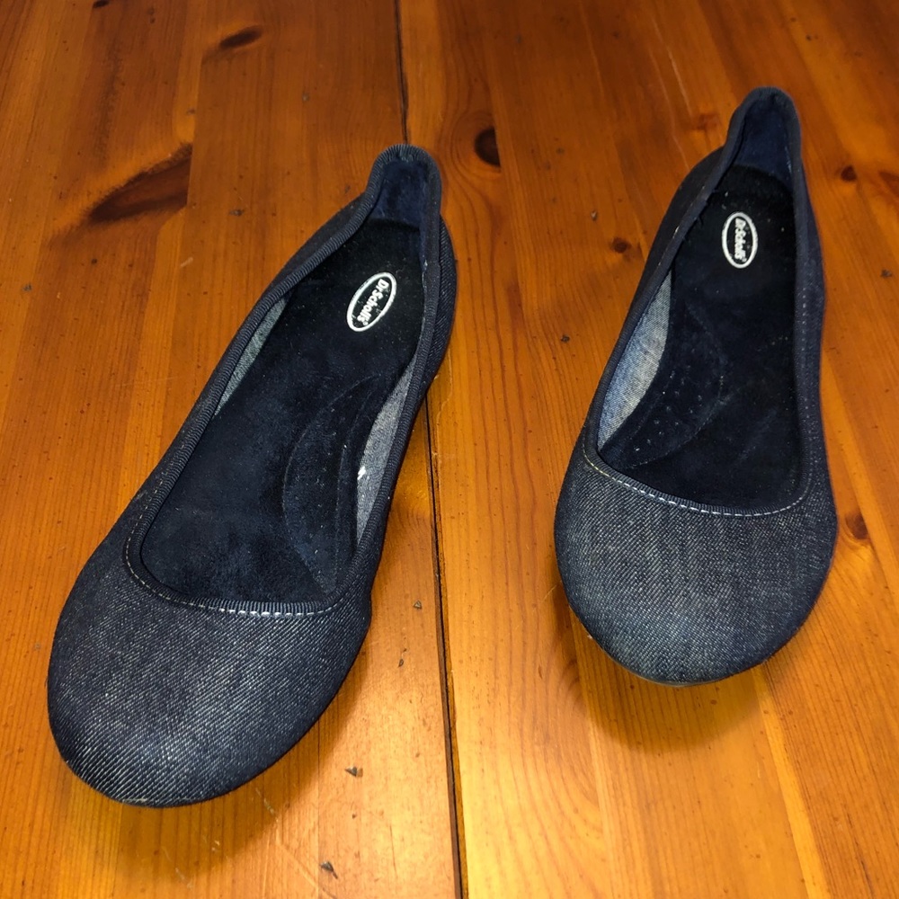 Dr. Scholl's Navy Denim Slip-On Ballet Flats